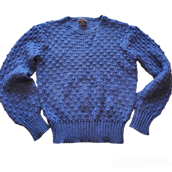 Chelsea Place 90s Womens Blue Knit Sweater Size Medium - Picture 1 of 6